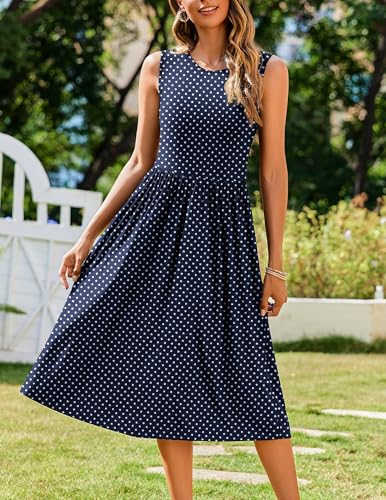 Image of Zeagoo Women's Summer Tank Midi Dress with Pockets Floral Sleeveless A-Line Casual Loose T-Shirt Dresses Beach Sundress 2026