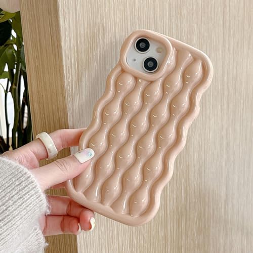 Coque iPhone 12 Pro Max ondulée en silicone souple 3D bleu argenté