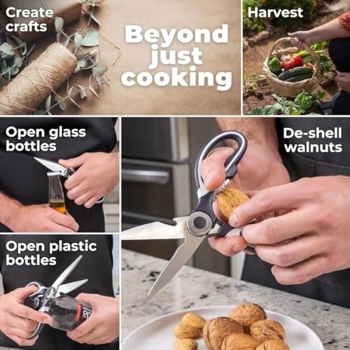 Image of Kitchen Scissors Kitchen Shears All Purpose Heavy Duty Dishwasher Safe Multipurpose Utility Sharp Scissors for Food, Meat, poultry, Vegetable