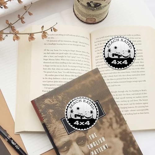 Image of Beach Badge Rated Car Emblem, 4 x 4 Metal Automotive Badge 3D Metal Car Emblems Round Emblem Decals Car Badge Decals Stickers Compatible with Jeep Wrangler Vehicles Trucks SUV Accessories(ZS072)