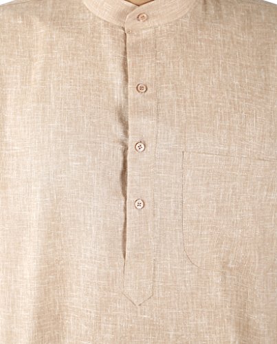Kurta Palace Khadi conjunto marrón XL holgado sin rigidez 4