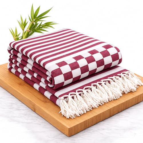 Image of 100% Bamboo Towels, Bamboo Towels for Bath, Towels for Bath Men - Ultra Soft, Lightweight, Quick Dry, Super Absorbent, Eco-Friendly Bath Towel (64x168 cm)(Maroon)