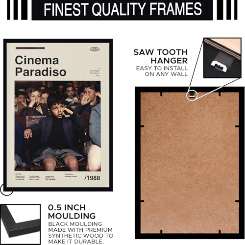 Image of BLINKART Cinema Paradiso Movie Poster Frame 8x12 Inch | Premium 300 GSM Paper Wall Print | Mid Century Vintage Film Artwork for Home, Bedroom, Living Room, Office | Framed Photo Decor