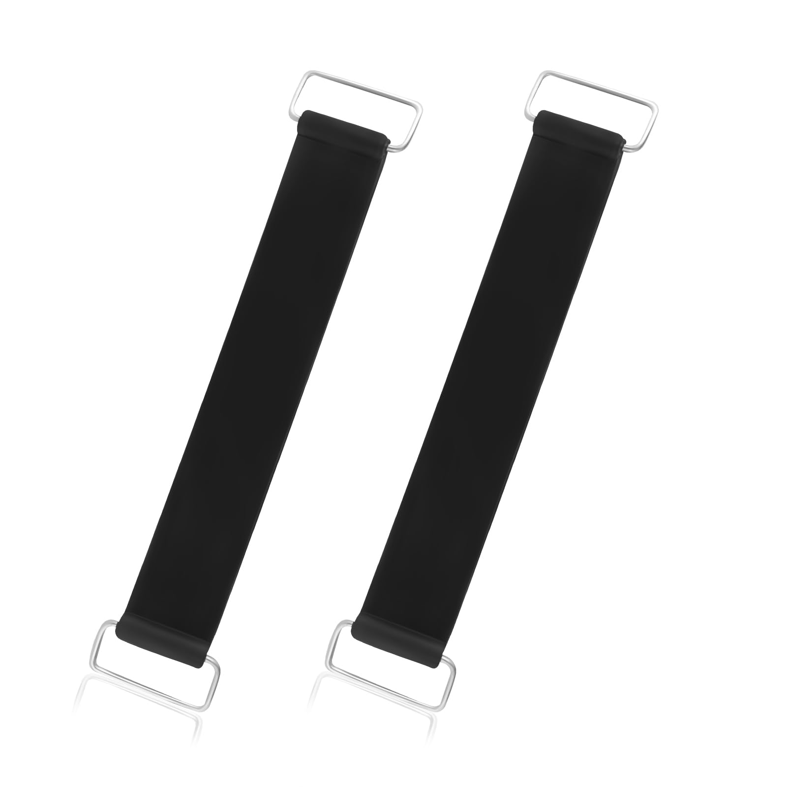 2PCS Motorcycle Battery Strap with Buckles for Protecting Battery,Rubber Retractable Battery Box Strap,Battery Tie Down Strap with Metal Buckle for