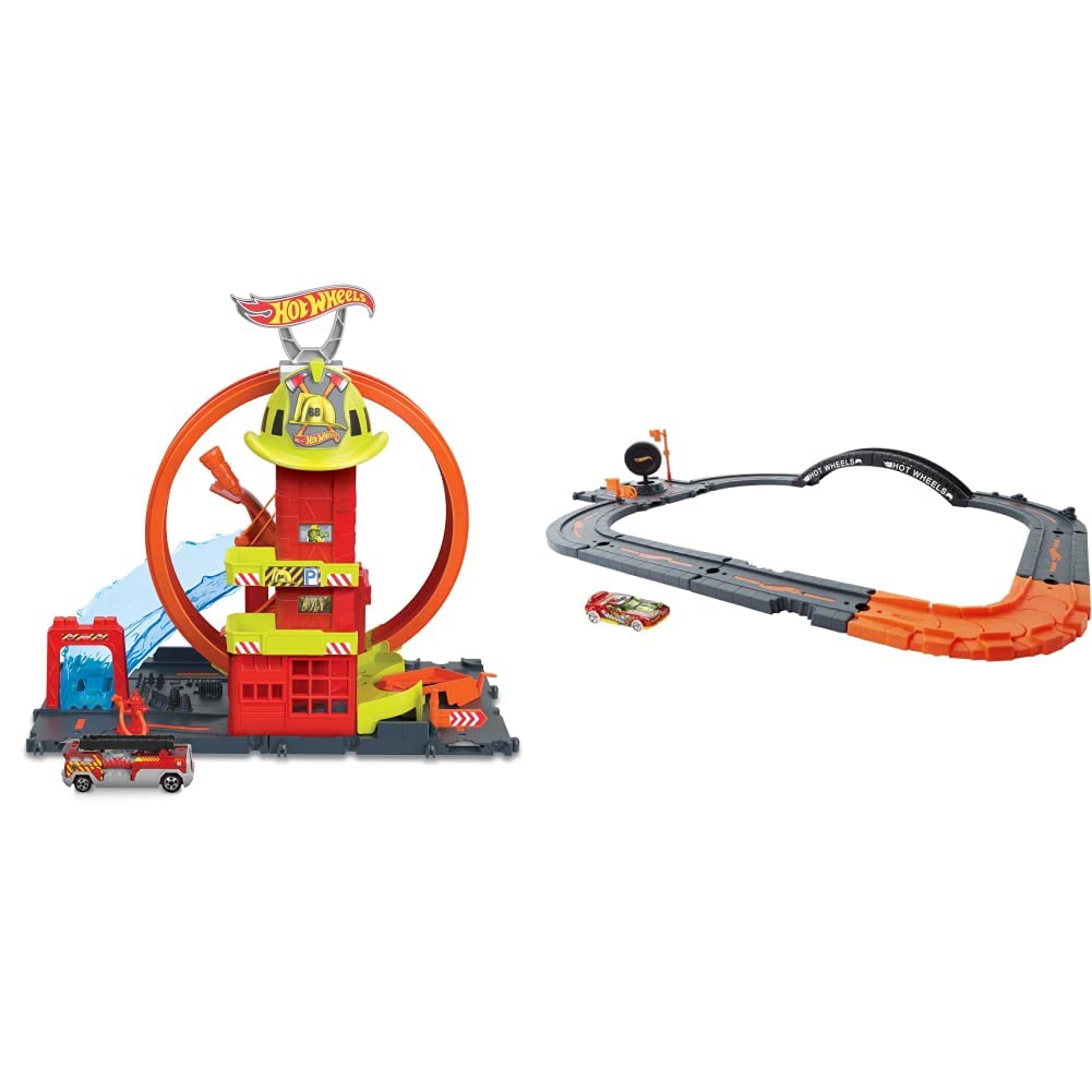 Hot Wheels Tracks HOT WHEELS CITY Super Loop Fire Station Playset