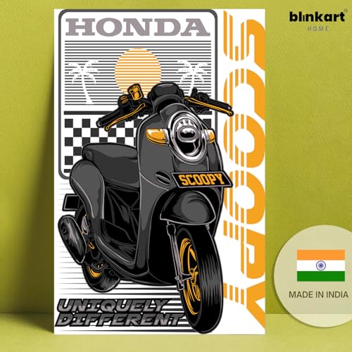Image of BLINKART Honda ScoopyCar Posters Sticker Gift Items for Boys Room Wall Decor || Comes with Double-Sided Tape|| Decoration Bedroom Living Room Office Studio Decor | 12x18 In (A3) - CAR-255