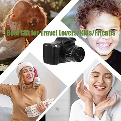Digitale camera, draagbaar, 24 MP, 18 x zoom, 3 inch, lcd-display, SLR- camera, flash/geïntegreerde microfoon voor familiebijeenkomsten, reizen in de open lucht (standaard editie