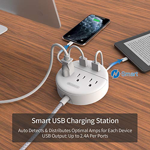 NTONPOWER 15' Braided Flat Plug Power Strip w/ 3 Outlets - image 4