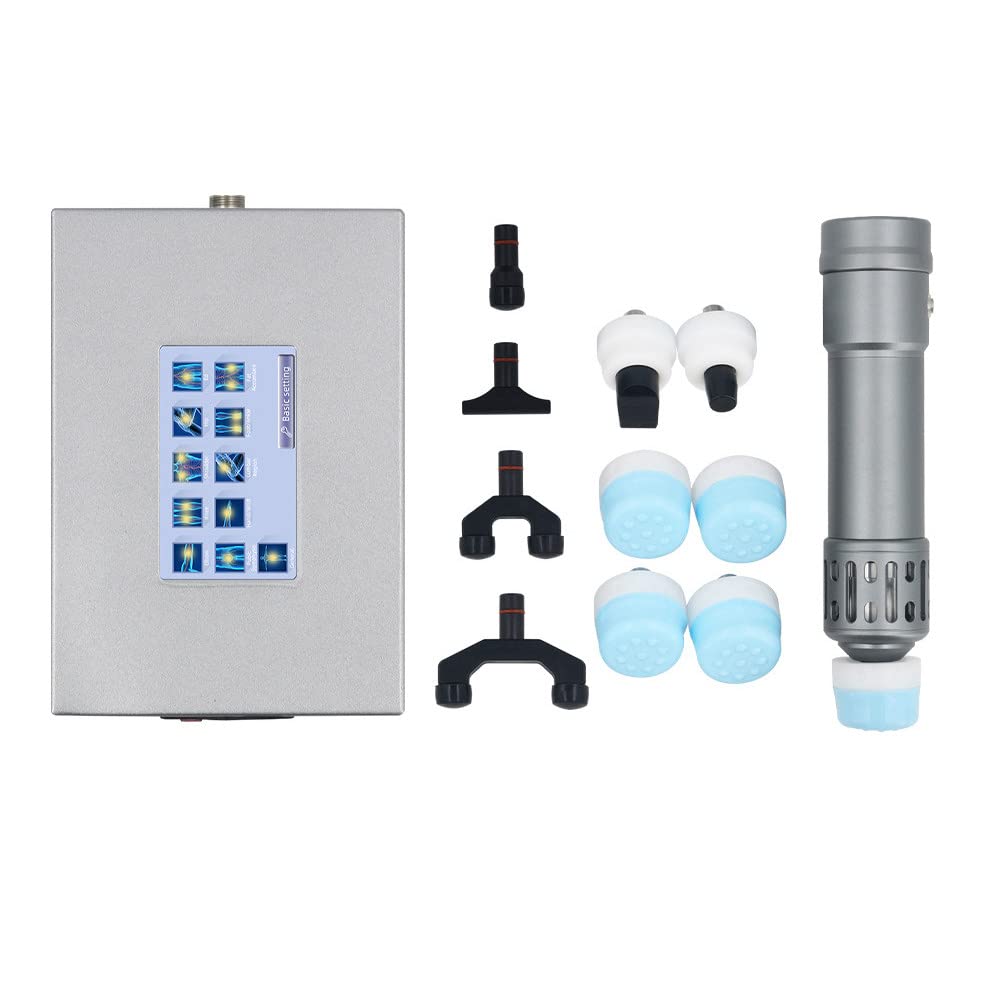 Shockwave Therapy Machine, ED Electromagnetic Shock Wave Body Massager with 11 Massage Heads, Comfortable Safe Portable Blood Circulation Promotion Treatment Machine,Rosegold