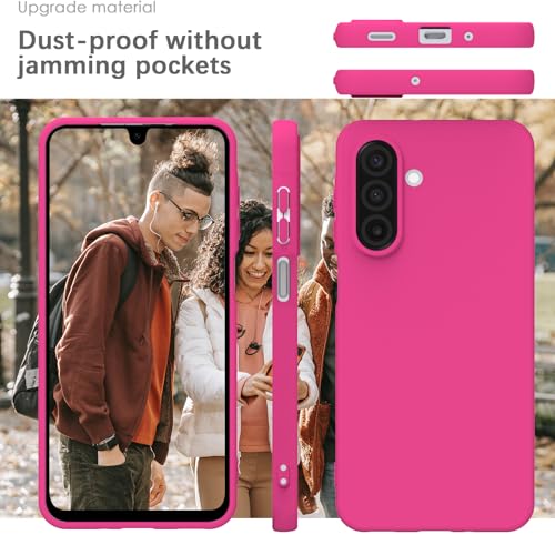 Image of YATWIN Silicone Case for Samsung Galaxy A17 4g /5g, Soft-Touch, Shockproof, DustProof, Antiskid Phone Cover for Samsung Galaxy A17 4g /5g - Magenta