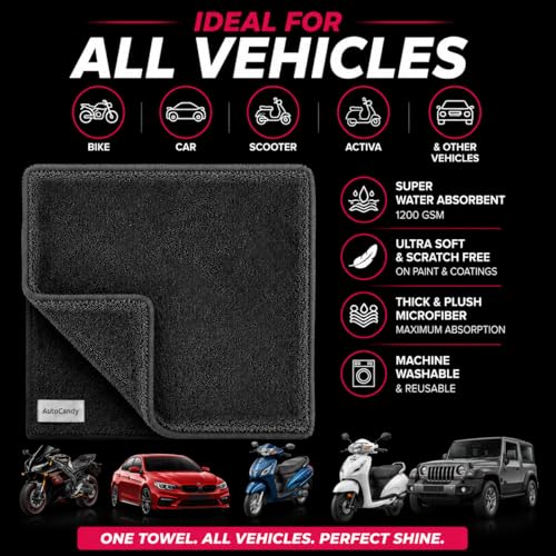 Image of DryBeast 1200 GSM Premium Microfiber Cloth for Car & Bike | 40 x 40 cm | Ultra Plush, Super Absorbent & Scratch-Free Drying Towel | Safe for Paint, PPF, Ceramic Coating & Glass