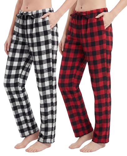 Image of Andrew Scott Women's Flannel Sleep Pants| Lounging PJ Pant | Drawstring & Pockets | Multi Packs & Colors