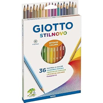 Giotto Stilnovo Pastelli Colorati In Astuccio 36 Colori, Multicolore, 13 X 1.6 X 22 Cm