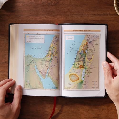 Image of NKJV Personal Size Large Print Bible with 43,000 Cross References, Black Leathersoft, Red Letter, Comfort Print