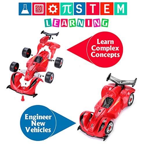 image for Take Apart Racing Cars Toys,Vimpro Build Your Own Toy Racer Car STEM T