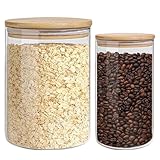 LIANGGM Mason Jars Tarro de Albañil Juego De Tarros Cristal Redondos Con Tapa For Organizar El Hogar Conservas(1400ml+750ml)