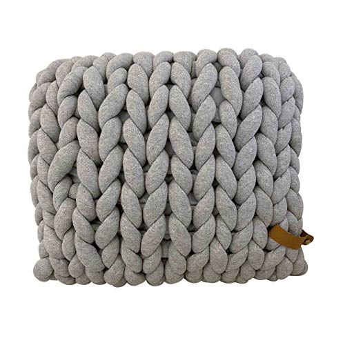Adorist XXL Grobstrick Kissen Cotton Tube, hellgrau meliert Cover