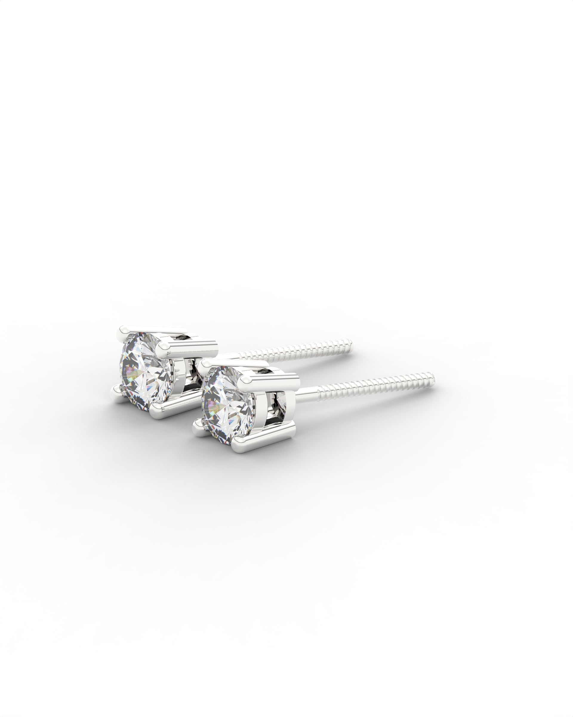 ONLYDIAMONDS - Aretes de diamantes en oro de 18 quilates para mujer, aretes brillantes solitarios para ella/él, joyería de diamantes reales de lujo con caja de regalo de 0,20 ct-1 ct