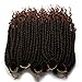 8 Packs Crochet Hair For Black Women Pre-looped Passion Twist Hair Crochet Ombre Brown Twist Hair 12 Inch Short Crochet Braids Spring Twist Crochet Hair Curly Ends (Black&Brown(1B/30#))