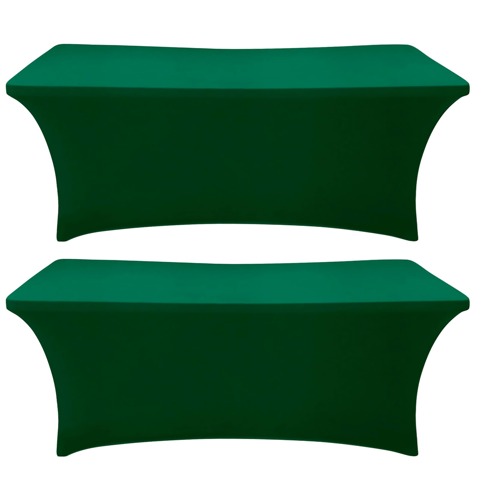 SEPARO 2 Pack 6 Ft Hunter Green Spandex Table Cover Fitted Rectangular Tablecloth Stretchable Fabric Table Cloth 6 ft Wrinkle-Free for Party Tradeshows Banquet Weddings Cocktail