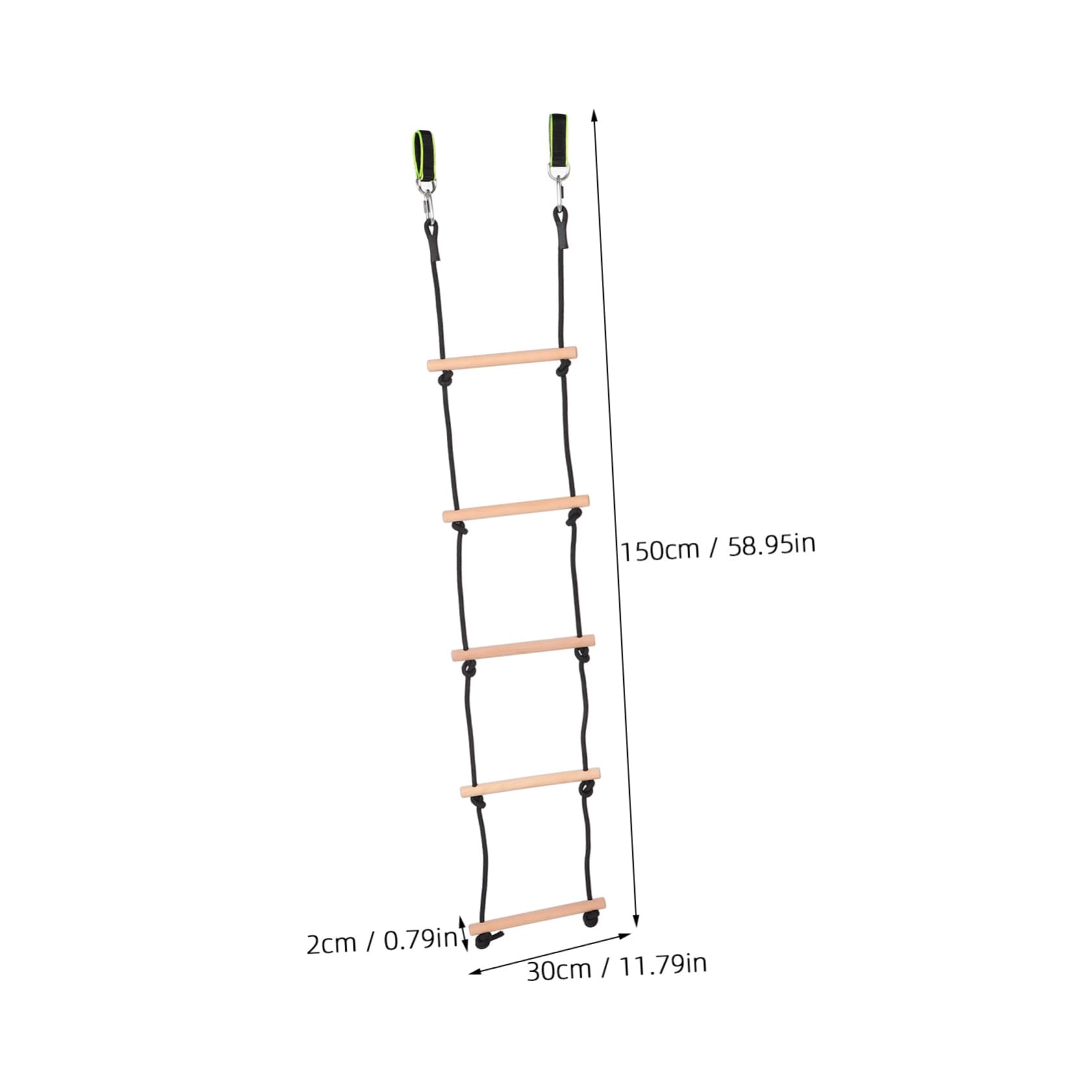 KOMBIUDA Children's Wooden Swing Set Climbing Ladder Soft Rope Ladder for Boys and Girls Easy to Assemble Disassemble