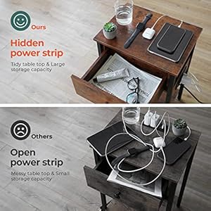 Yooburenightstandwithchargingstationsidetableendtablewithlargedrawerandstorageshelfbedsidetablenightstandwithusbportsoutletsrusticbedsidetablesforbedroomlivingroom Urban Country Home Decor Yoobure nightstand with charging station side table end table with large drawer and storage shelf bed side tablenight stand with usb ports outlets rustic bedside tables for bedroom living room urban country home decor