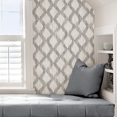 Nuwallpaper Nu2922 Floating Trellis Peel & Stick Wallpaper, Grey #TOP5
