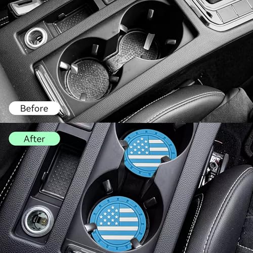 4PCS Posavasos de portavasos para carro con bandera americana miniatura 4