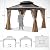 ABCCANOPY Hardtop Gazebo 10x12 - Outdoor Metal Hard Top Gazebo, Permanent Galvanized Steel Aluminum Framed Pavilion with Netting and Curtain for Patio Backyard Lawn Garden (Double Roof, Khaki)