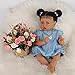 ETRVBSWE Nuisettes 18po Réincarné Silicone Full Body Fille réaliste Noir Squishy Bouche Ouverte Tout-Petits Poupées Reborn Kits et Accessoires avec bébé
