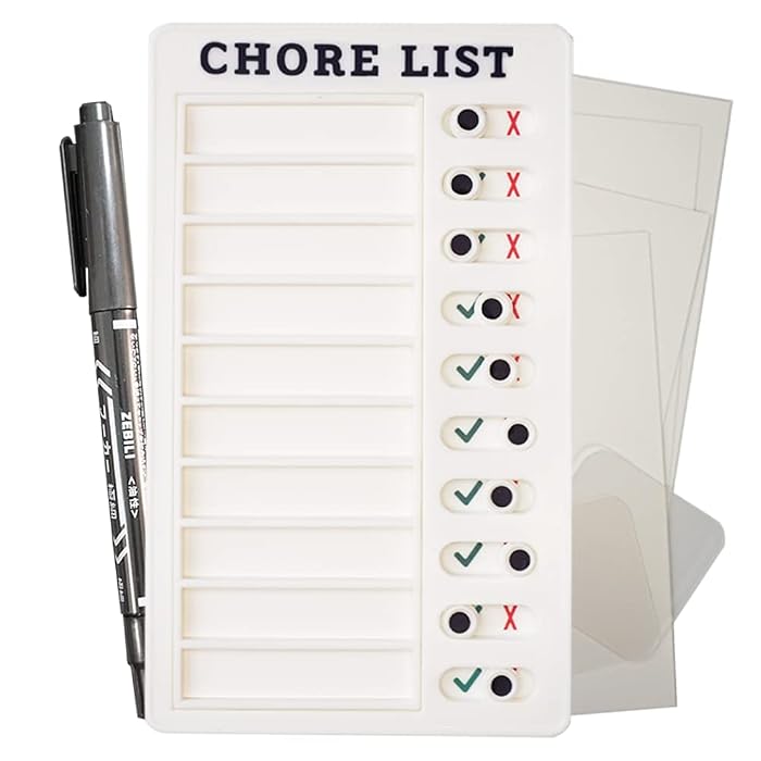 buy-chore-list-checklist-board-with-marker-and-adhesive-pad-diy-chore