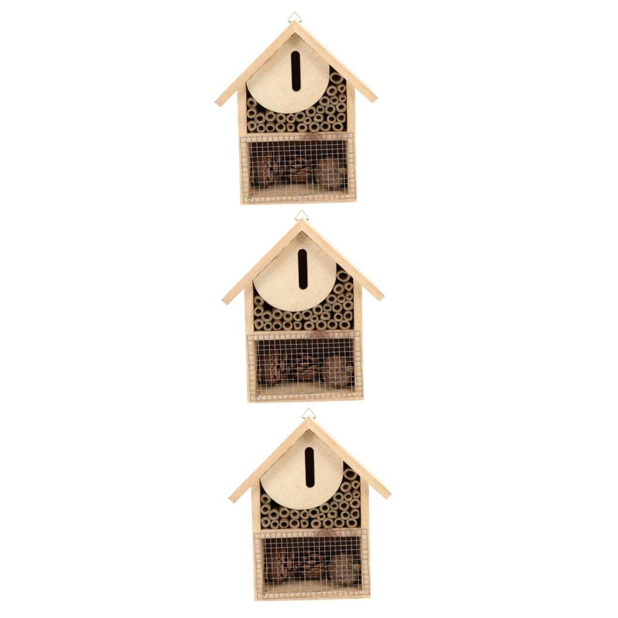 Kisangel3pcs Wooden House Bee Outside Shelter Wooden Habitat Native Leafcutter House Hotel Mason Hive Nest Painted House Wood House Honeycomb Outdoor
