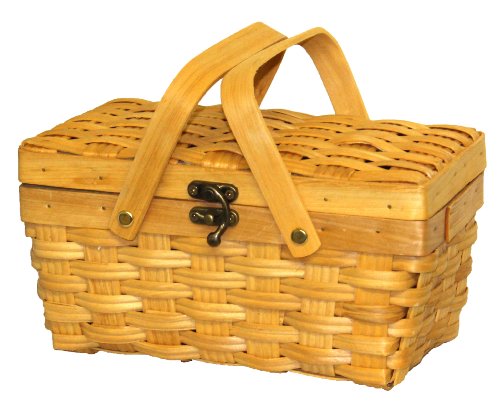 Woodchip Picnic Basket with Folding Handles