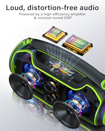 Image of Bluetooth Speaker, 200W Peak Portable Speakers Wireless w /Bass Boost