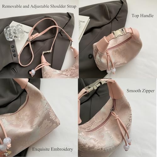 Image of Crescent Crossbody Shoulder Bag, Tote Handbag for Women, Sling Hobo Purse with Chain Strap