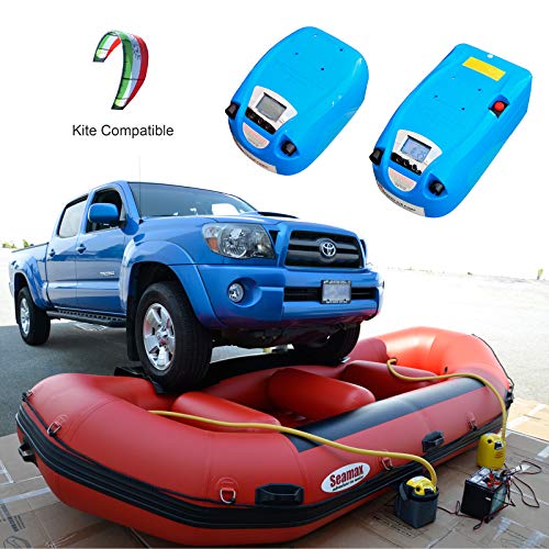 Seamax Blue Portable 12V Two Stage, 1 to 12 PSI Electric Air Pump with 7AH Battery - Thumbnail 6