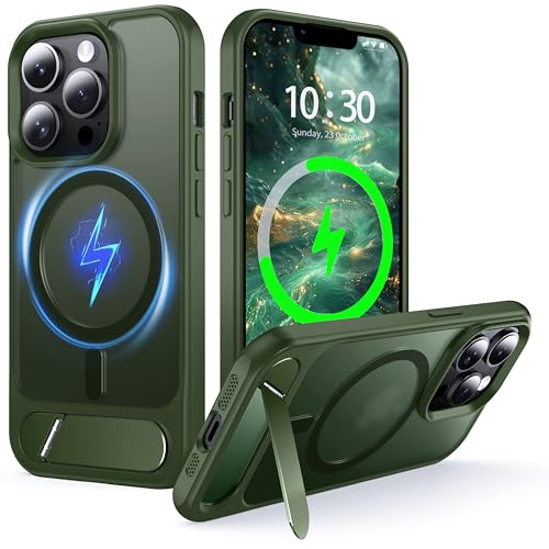 Coque iPhone 13 Pro magnétique silicone antichoc mince avec béquille support