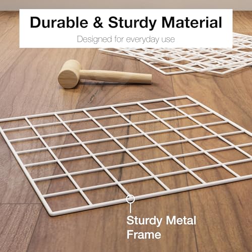 Image of BOXJOY 6 Shelf Metal Grid Showcase Rack for Living Room Display | Open Cabinet for Books, Decor & Collectibles | DIY Modular Bookcase Organizer for Home, Bedroom, Office (White)