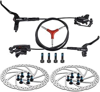 TPard MTB Hydraulic Brake Set Bicycle Disc Brakes Kit with 160mm Rotors,Left Front 800mm Right Rear 1400mm Aluminum Alloy Hydraulic Brake Fit for Mountain Bike, MTB