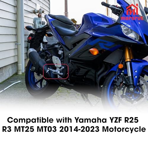 Image of 1 Pair Foot Pegs Fits for Yamaha R3 MT-03 YZF R25 MT25 MT03 2014-2023, Front Motorcycle Footrest Pedal Peg Rest Bracket, Aluminum Driver Footpeg Set, Posapies Para Moto (10Pcs, Color: Black)