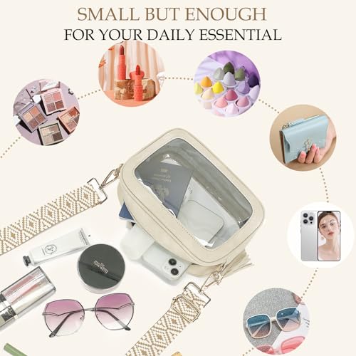 LOXOMU Clear Crossbody Bag Stadium Approved - Waterproof Clear Purses for Women Stadium Bag with Adjustable Guitar Strap4