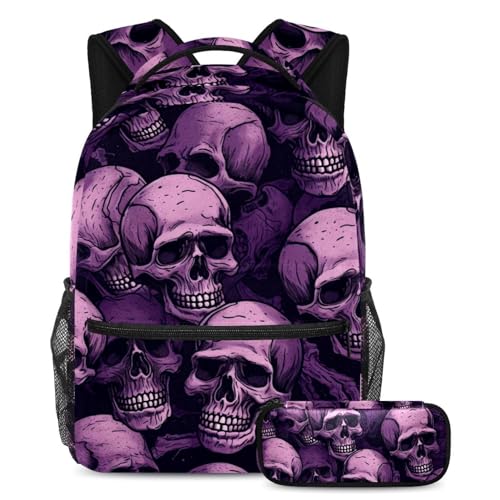 Sac à dos chat noir d'Halloween et trousse multicolore pour élèves et enfants