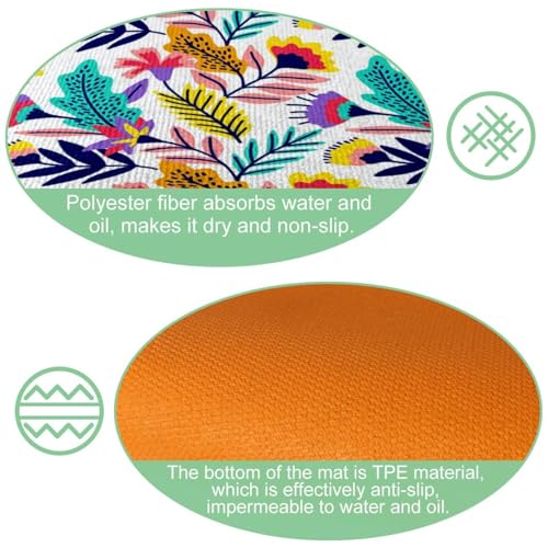 Tapetes de cocina absorbentes para evitar manchas en el suelo alfombras florales 2 uds 6