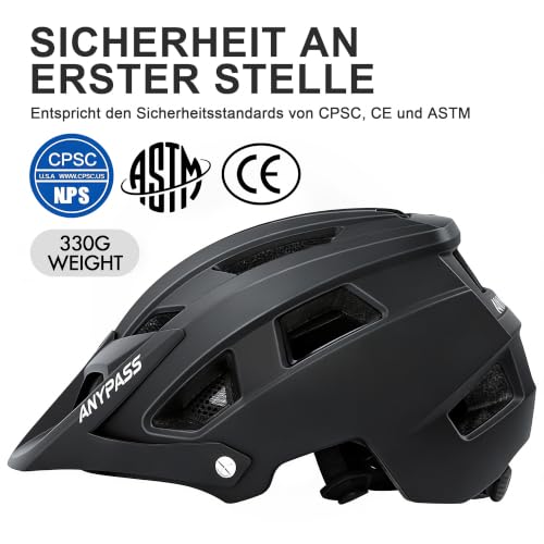 Fahrradhelm Herren Damen, Leichter MTB Helm mit Visier fürs Fahrrad – Ansicht 2
