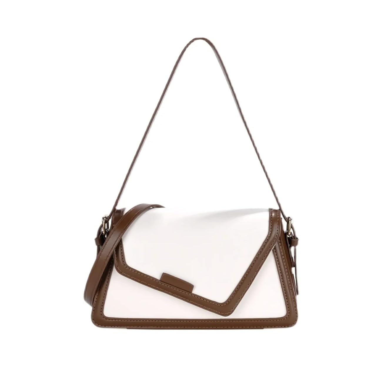 MAIRO LIFESTYLE Womens High Contrast Casual Minimalist Fashion Slant Flap Crossbody Bag/Shoulder Bag (Khaki Brown) (B0D4KJ63SN) Amazon Price History, Amazon Price Tracker