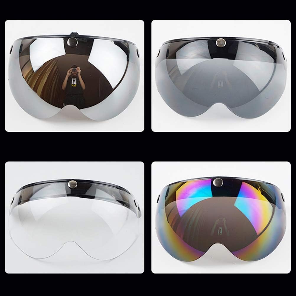 Visiere per Casco da Moto, Visiera per Casco retrò Universale a 3 Scatti Visiera per Casco Mezzo Viso Antivento