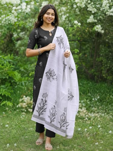 Image of Sun Fashion And Lifestyle Kurta Sets for Woman | Kurti Set | Women's 3 Piece Kurta Pant Dupatta Set |Chanderi Silk Kurta Woman | Elegant Suit for Women | Dupatta