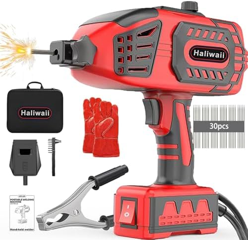 Portable Hand held Welding Machine for Metal, 20-120A 110V Electric Welding Machine with IGBT Inverter 5 Variable Current Adjustment, ARC Welder Gun, With 30 Pcs 3/32