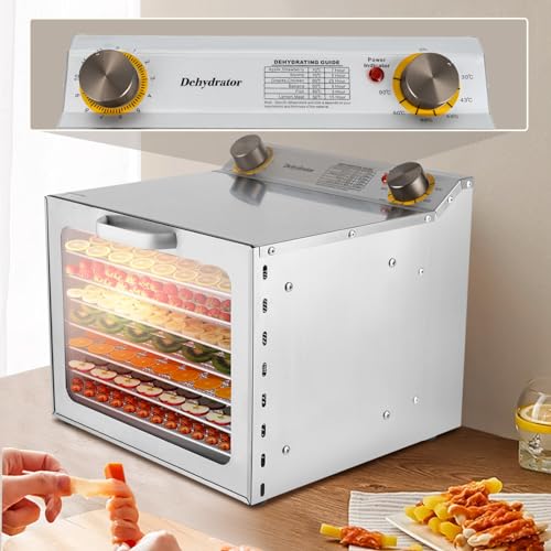 Lebensmittel-Trocknungsmaschine aus Edelstahl,Lebensmittel-Trocknungsmaschine,30-90℃,12h-Timer,Dörrautomat für die meisten Arten von Obst, Gemüse usw (8-Etagen-Lebensmittel-Trocknungsmaschine) – Bild 8