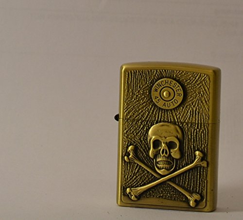 TEMPESTA ACCENDINO - ACCENDINO A BENZINA - WINCHESTER 45 MACCHINA, - SKULL - BONES (F71)